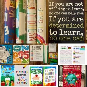 Giant SURPRISE LOT of TEACHER Supplies Posters DVDs Classroom Bulletin Board New